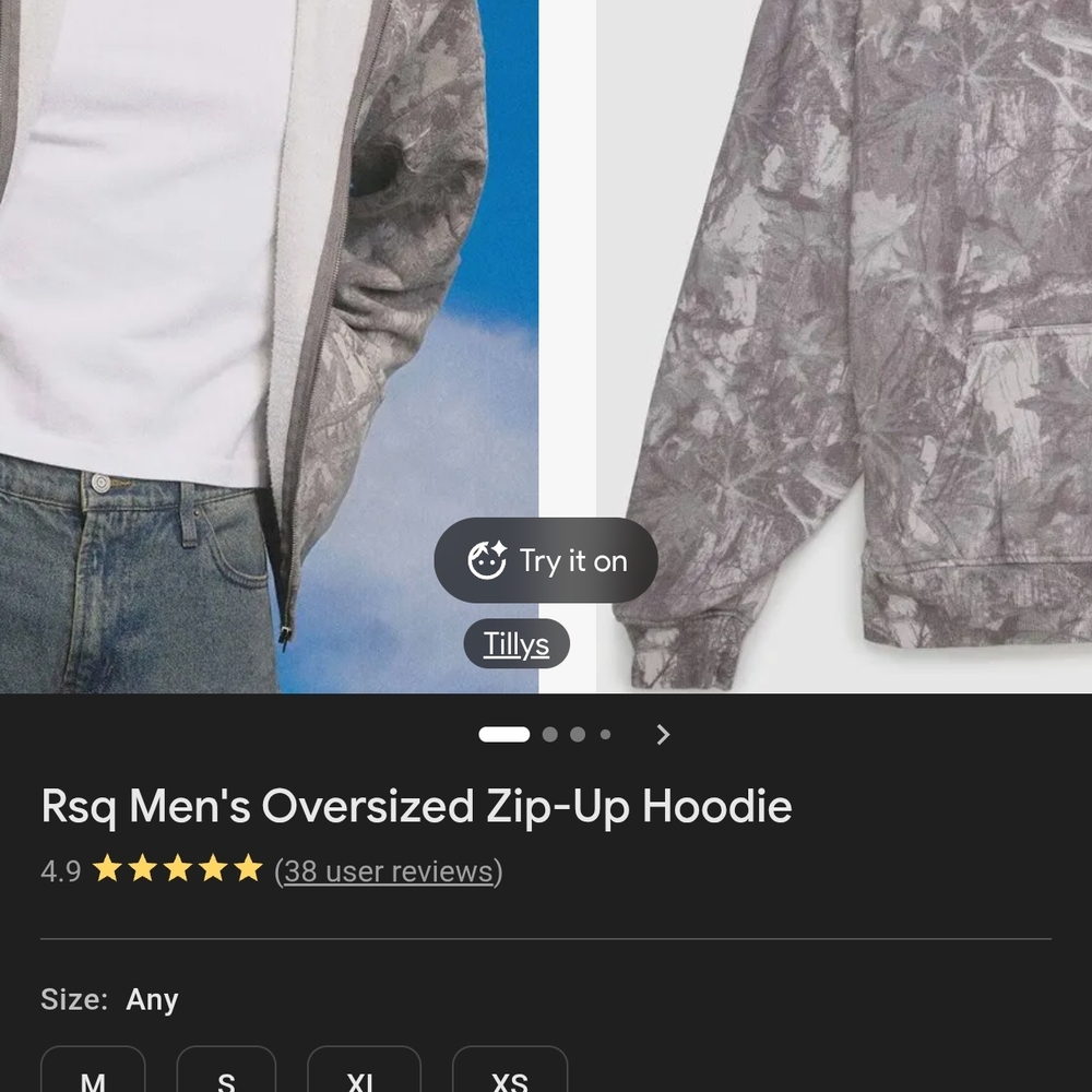 RSQ Men's Gray Zip-Up Hoodie